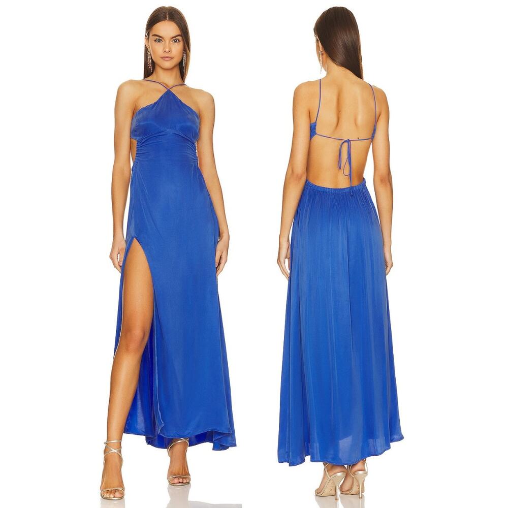 For Love & Lemons Kyra Halter Maxi Dress Formal Prom Wedding Guest Party Hoco S